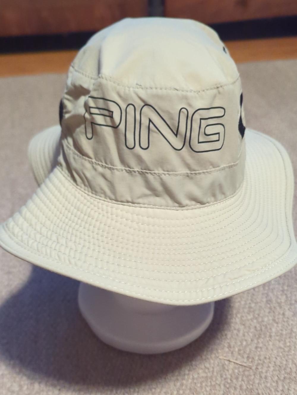 Mens Vintage Ping Bucket Golf Hat Tan/Black Size S/M